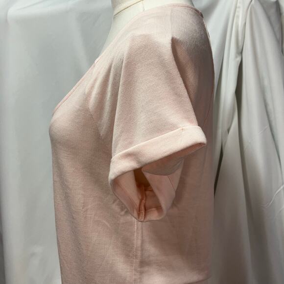 New Lanston Revolve Baby Pink Scoop Neck Tee Dress‎ Womens Medium Swing USA Made - Picture 9 of 14